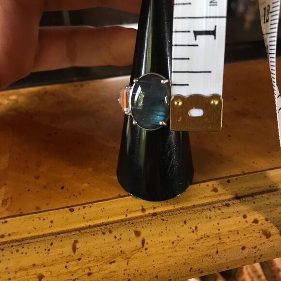 Natural Labradorite Mystic Topaz Sterling Silver Ring Size 7 - Picture 7 of 8